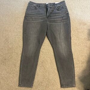 Grey jeans, size 34 petite, high rise, curvy fit